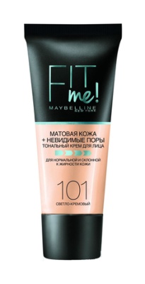 MAYBELLINE Fit Me Тональный крем 101 Светло-кремовый 30 мл купить с доставкой по выгодной цене