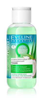 EVELINE Facemed+ Антибактериальный успокаивающий тоник 3 в 1 100 мл
