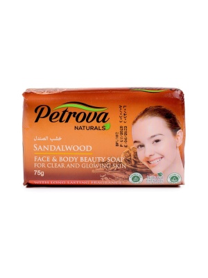 PETROVA Naturals Мыло твердое для лица и тела Чистота & Сияние Сандаловое дерево 75 г