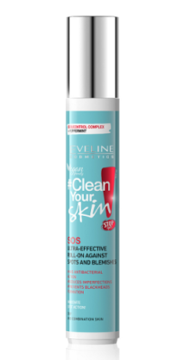 EVELINE Clean Your Skin Sos Суперэффективный роликовый гель от прыщей и угрей 15 мл