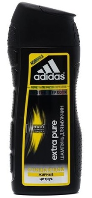 ADIDAS Extra Pure Anti-Dandruff Shampoo Очищающий шампунь против перхоти с цитрусом для мужчин 200 мл