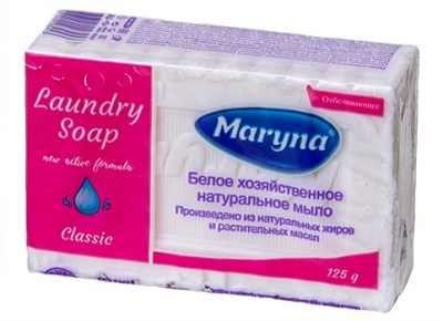 MARYNA Белое хозяйственное натуральное мыло Отбеливающее 2х125г