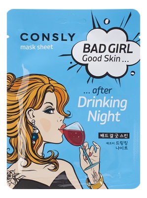 CONSLY Bad Girl Good Skin After Drinking Night Mask Sheet Маска тканевая После вечеринки 23 мл
