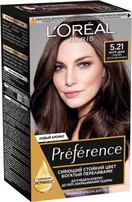 L'OREAL PARIS Preference Краска для волос 5.21 Глубокий светло-каштановый