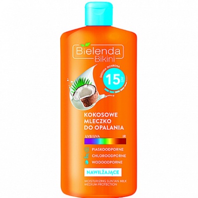 BIELENDA Sun Care Кокосовое молоко для загара SPF15 200 мл