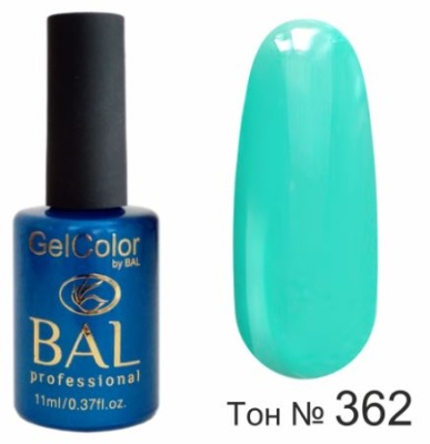 BAL Gel Color №362 Гель-лак каучуковый Мятный 11 мл