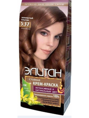 ELITAN Стойкая крем-краска для волос №5.37 золотистый каштан