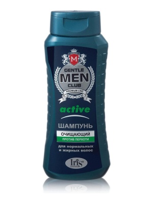 IRIS Gentlmen Club Шампунь ACTIVE очищающий для нормальных и жирных волос 400 мл