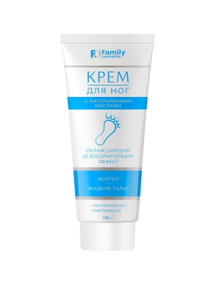 VILSEN Family Cosmetics Крем для ног с жидким тальком и ментолом 110 мл