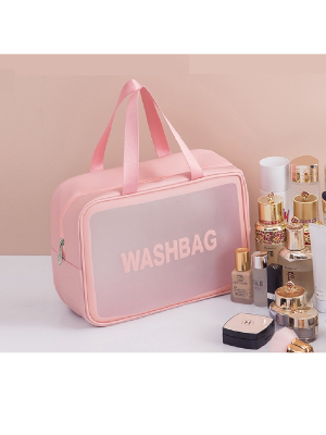 WASHBAG Косметичка 26*9*16 см прозрачная, розовая купить с доставкой по выгодной цене