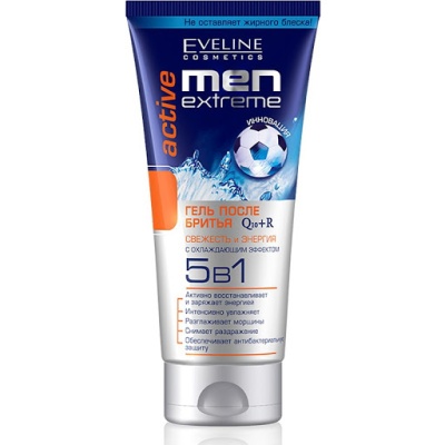EVELINE Men Extreme Active Q10+R Гель после бритья 5 в 1 Свежесть и Энергия 200 мл