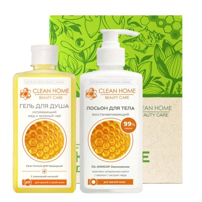 CLEAN HOME BEAUTY CARE Набор Согревающий Гель для душа 350 мл, Крем-мыло 350 мл