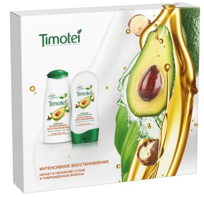 TIMOTEI Набор Интенсивное Восстановление (Шампунь 250 мл + Ополаскиватель 200 мл) коробка