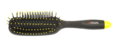 DEWAL Banana Black Щетка массажная прямоугольная узкая, пластиковый штифт 7 рядов BNN81