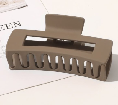 Зажим для волос, цвет серо-коричневый, большой 11*4 см