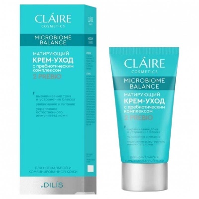 CLAIRE MICROBIOME BALANCE Матирующий крем-уход для нормальной и комбинированной кожи 50 мл