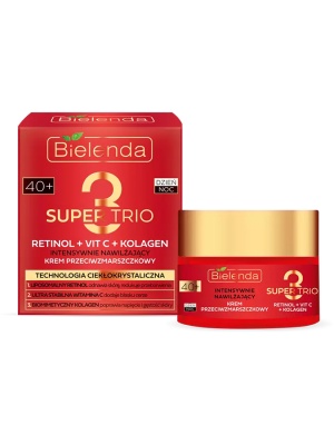 BIELENDA Super Trio Retinol+Vit C+Kolagen Интенсивно увлажняющий крем против морщин 40+ 50 мл