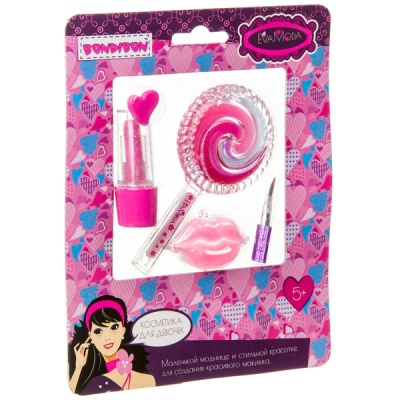 Bondibon Eva Moda CRD ПН 14,5х18 см Блески для губ (3 цвета; 3,4г), кисточка, помада (1,2г) ВВ1765