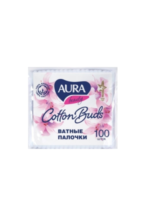 AURA Beauty Ватные палочки п/э пакет 100 шт купить с доставкой по выгодной цене