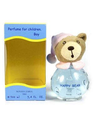 НОВАЯ ЗАРЯ Детские духи для мальчиков в дисплее "Счастливый мишутка" (розовая шапочка) 100 мл