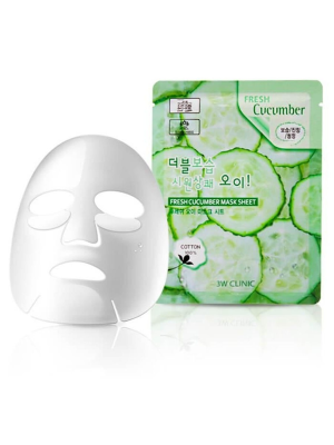 3W CLINIC Fresh Cucumber Mask Sheet Маска тканевая с экстрактом огурца 23 мл