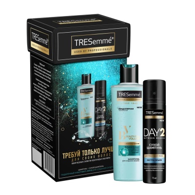 TRESemme ПН DAY1-DAY2 (Шампунь для создания объема Beauty-Full Volume 250 мл.+Сухой шампунь Объем 75 мл.) кор.