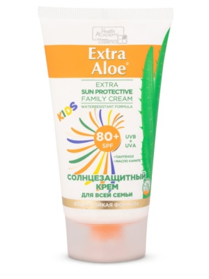 VILSEN Extra Aloe Солнцезащитный крем для всей семьи SPF 80+, 75 мл