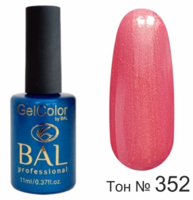BAL Gel Color №352 Гель-лак каучуковый Манго-танго с мелкими блестками 11 мл