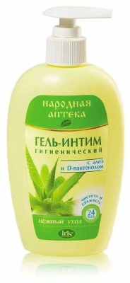 IRIS Народная аптека Гель-интим гигиенический с алоэ и D-пантенолом дозатором фл. 250 мл