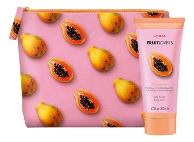 PUPA Набор для тела (Молочко FRUIT LOVERS Papaya Bio 200 мл.+косметичка) (0B2T01A002)