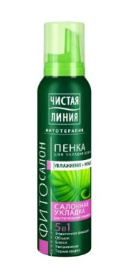 ЧИСТАЯ ЛИНИЯ Фитосалон Пенка для волос 5 в 1 Термозащита 150 мл